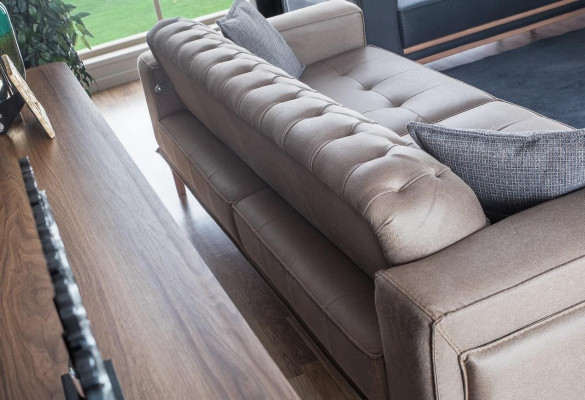 Canapé 4 places Canapés design Tissu gris Relax Siège Meuble Moderne