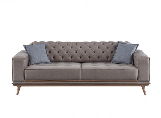 Canapé 4 places Canapés design Tissu gris Relax Siège Meuble Moderne