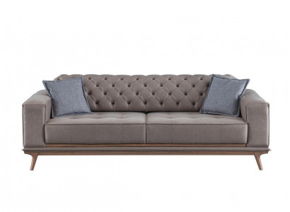 Canapé 4 places Canapés design Tissu gris Relax Siège Meuble Moderne