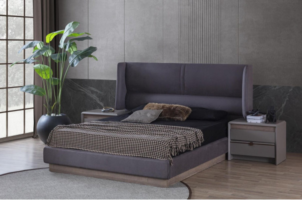 Ensemble de chambre à coucher de luxe Lit complet 2x Table de chevet Moderne 3 pièces nouvelle