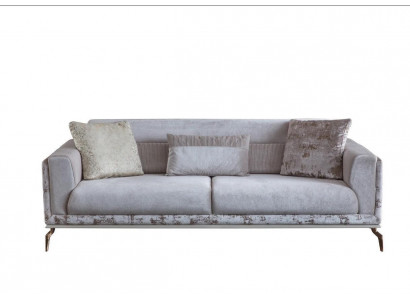 Canapé moderne 3 places, couleur blanche, mobilier en salon, luxe original