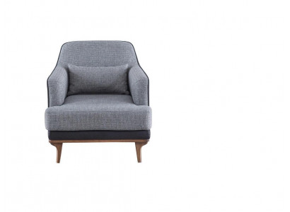 Fauteuil Moderne Gris Siège de Salon Mobilier Textile Design Mobilier 1 Place
