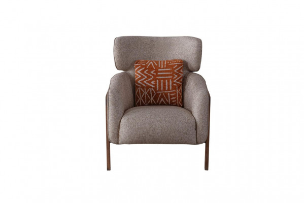 Fauteuil moderne beige Salon Textile Luxe Design Mobilier Lounge Club