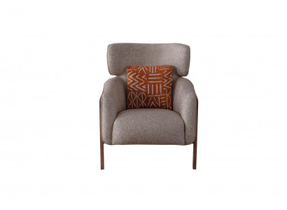Fauteuil moderne beige Salon Textile Luxe Design Mobilier Lounge Club