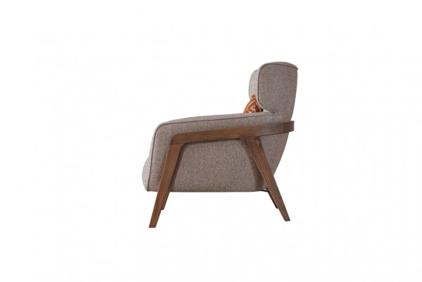 Fauteuil moderne beige Salon Textile Luxe Design Mobilier Lounge Club