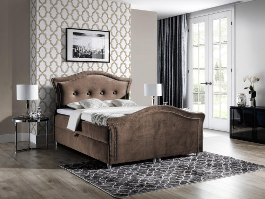 Chesterfield Boxspring Betten Hotelbett Schlafzimmer Velours Bettrahmen Doppel