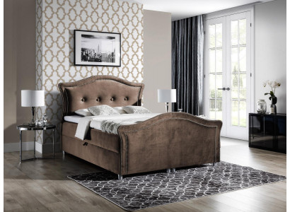 Chesterfield Boxspring Betten Hotelbett Schlafzimmer Velours Bettrahmen Doppel
