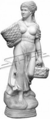 Style antique chiffre femme avec panier jardin designer figures sculpture
