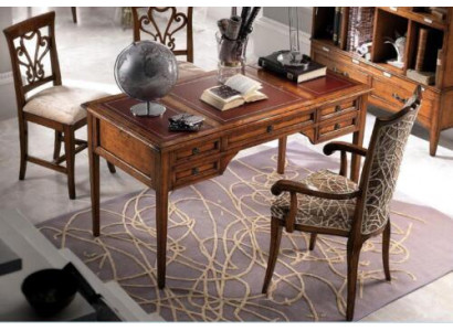 Bureau et chaise en bois avec accoudoirs Étagère de bureau Mobilier de bureau Design 4 pièces
