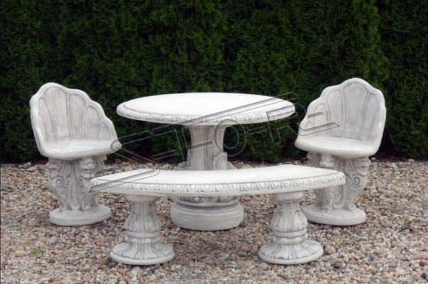 Style antique chaise tabouret en pierre pour jardin terrasse design élégant trône