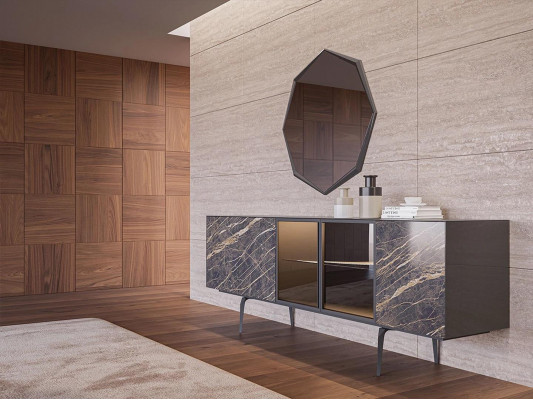 Buffet avec miroir Mobilier de luxe Salle à manger Ensemble complet Mobilier moderne