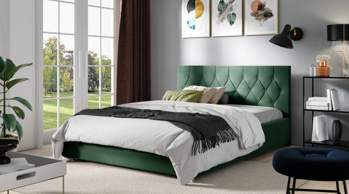 Cadre de lit Design en tissu textile Double Moderne Lit d'hôtel Chambres Lits neufs