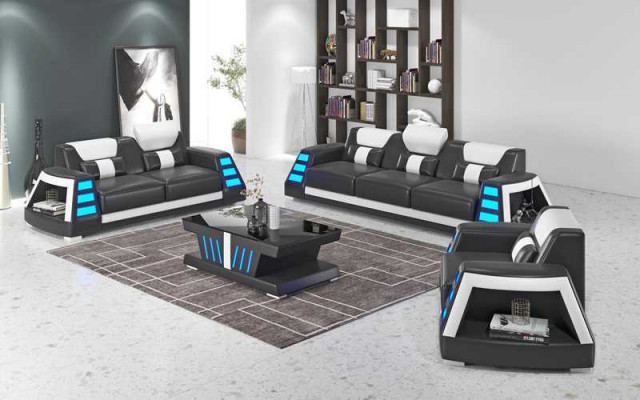 Ensemble de canapé en cuir ensemble de sofa canapés en cuir ensemble de 3 pièces set de canapés jaunes
