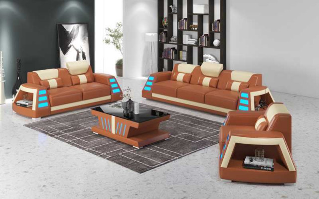 Ensemble de canapé en cuir ensemble de sofa canapés en cuir ensemble de 3 pièces set de canapés jaunes