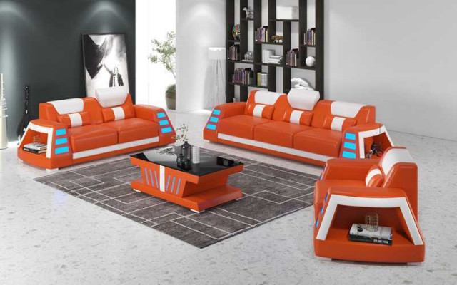 Ensemble de canapé en cuir ensemble de sofa canapés en cuir ensemble de 3 pièces set de canapés jaunes