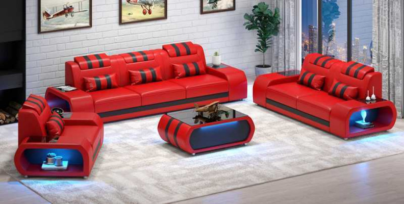 Ensemble canapé deux places canapés en cuir fauteuil trois places ensemble noir trois pièces