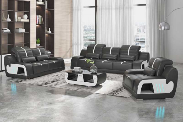 Ensemble de canapé ensemble de canapé de luxe complet blanc Imitation cuir canapé 321