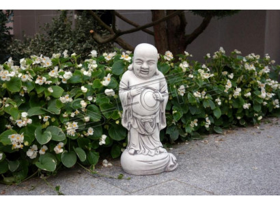 Figure de Bouddha sculpture en effet pierre. Grande sculpture pour la décoration de jardin.