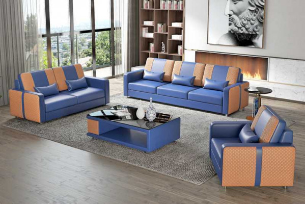 Complet e Sofa ensemble de canapé ensemble de canapé de luxe ensemble de canapé en similicuir gris 321