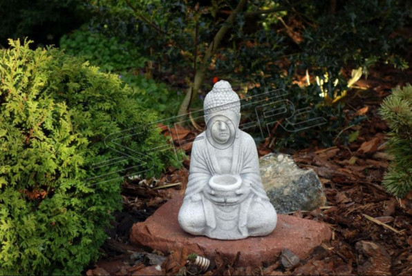 Sculpture de Bouddha en effet pierre. Grande sculpture pour jardin