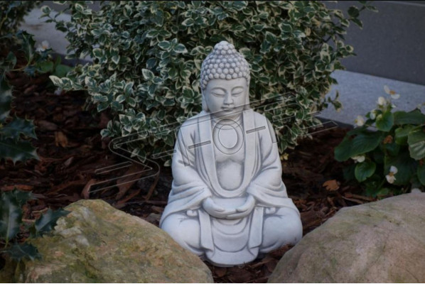 Sculpture de Bouddha en effet pierre. Grande sculpture pour jardin, figure décorative.