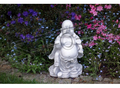 Statue de Bouddha Statues Sculptures Figurine Décoration Jardin Argent Patio