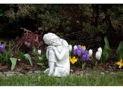 Sculpture décorative de Bouddha en effet pierre. Grande sculpture de figure pour le jardin.
