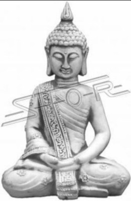 Figure décorative Sculpture de Bouddha en effet pierre. Grande sculpture pour le jardin.
