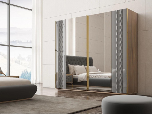 Armoire de luxe en bois pour chambre à coucher design moderne.