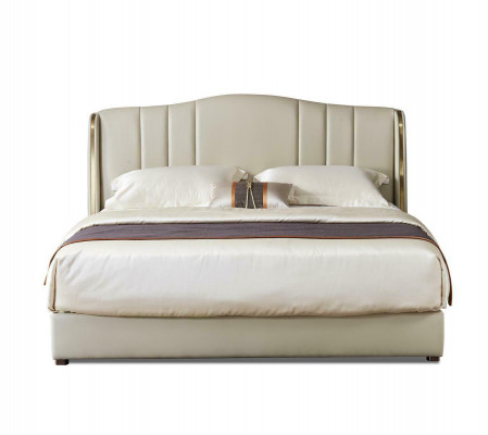 Lit de designer Chambre à coucher Lit double Lits Cuir Luxe Hôtel Rembourrage