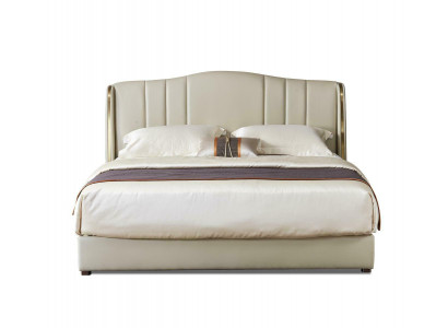 Lit de designer Chambre à coucher Lit double Lits Cuir Luxe Hôtel Rembourrage