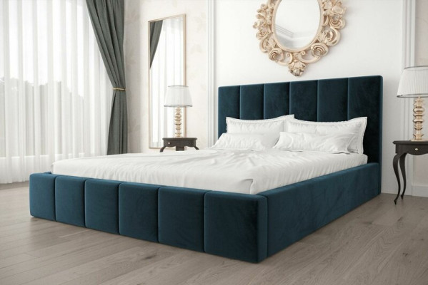 Lit double en velours de luxe, design de chambre double 160x200cm