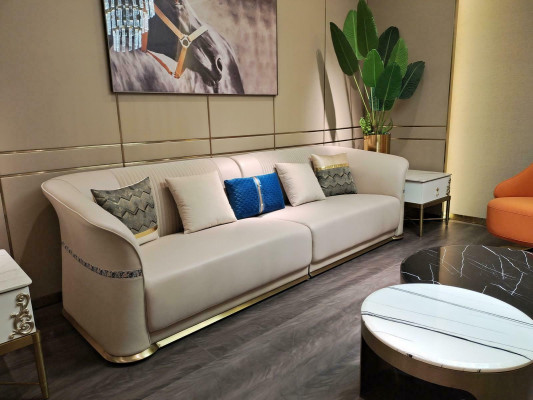 Ensemble trois places de 3 canapés design tissu en cuir cuir canapé.