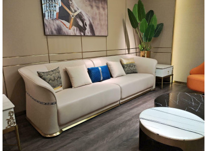 Ensemble trois places de 3 canapés design tissu en cuir cuir canapé.
