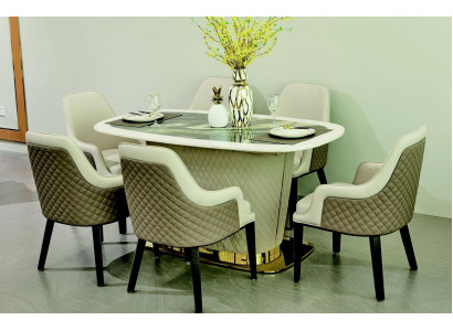 Table à manger Salle à manger Designer Rembourrage de luxe Table Tables 160x90cm Tables à manger Cuir