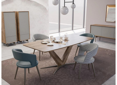 Salle à manger Ensemble de 9 pièces Table à manger Complète Chaises 4x Bois Buffet en bois neuf Cabinet en bois