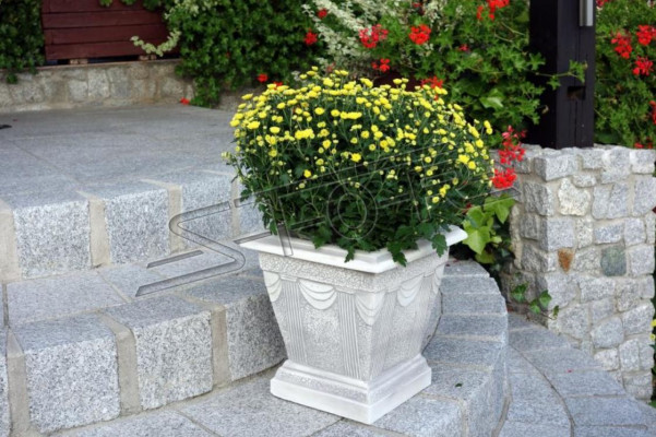 Figure Pot de fleur blanc Pot de plante Figure Décoration Pots de fleurs Jardin