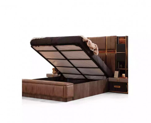 Suite Chambre de luxe Lit double Ensemble de lit 4 pièces Beige
