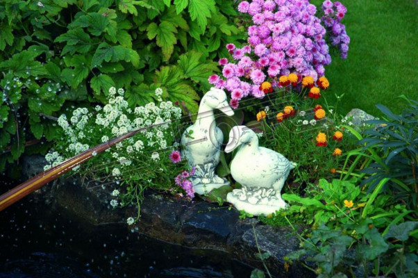 Décoration de jardin Canard Patio Figurines en pierre Statue décorative Sculpture
