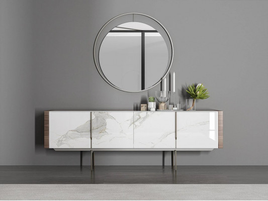 Salle à manger de luxe Buffet moderne avec miroir Design Ameublement nouveau