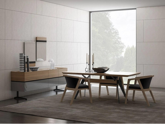 Ensemble de salle à manger de luxe 8 pièces Table à manger complète Chaises Buffet avec 2 miroirs neufs