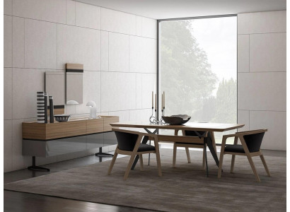 Ensemble de salle à manger de luxe 8 pièces Table à manger complète Chaises Buffet avec 2 miroirs neufs