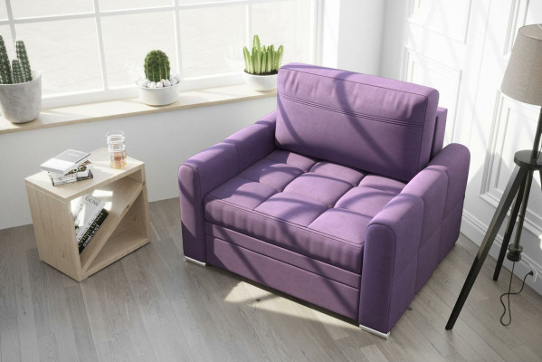 Fauteuil de club Chesterfield TV de luxe, tissu 1 place