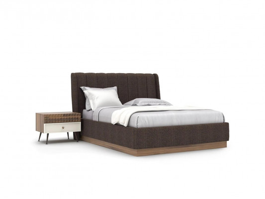 Chambre de luxe avec lit double, 2 tables de chevet en bois, ensemble complet de 6 pièces de style moderne.