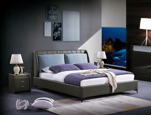 Mobilier de chambre de luxe 3 pièces. Ensemble complet Lit 2x Tables de chevet Design moderne.