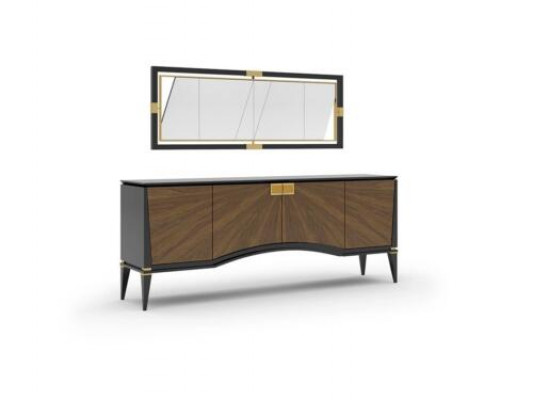 Ensemble de luxe pour la salle à manger Buffet avec miroir Design Mobilier moderne neuf