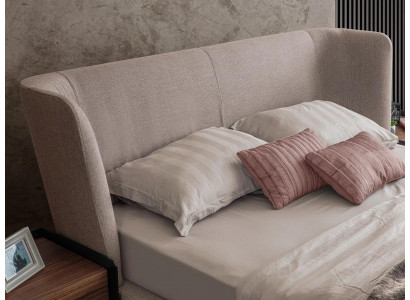 Ensemble de chambre à coucher moderne en beige avec lit double 2 tables de chevet Mobilier de luxe neuf