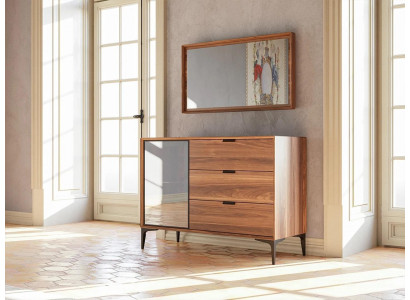 Meubles de design moderne Chambre commode marron avec miroir de luxe