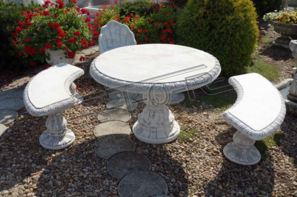 Style de table de jardin antique Chevalier Tables en pierre Décoration ronde Meubles