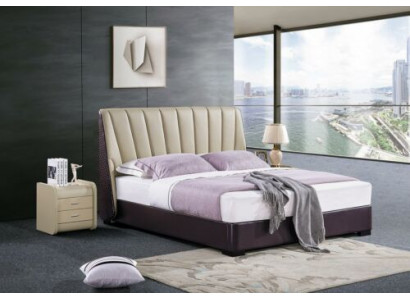 Chambre Lit en Cuir Complet Ensemble de Lit 3 pièces. Suite Hôtel Sets Tables de Chevet.